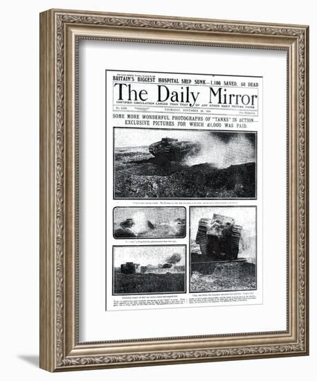 Some More Wonderful Photographs of Tanks in Action, 1000 Pounds was Paid for Exclusive Pictures-null-Framed Photographic Print