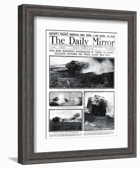 Some More Wonderful Photographs of Tanks in Action, 1000 Pounds was Paid for Exclusive Pictures-null-Framed Photographic Print