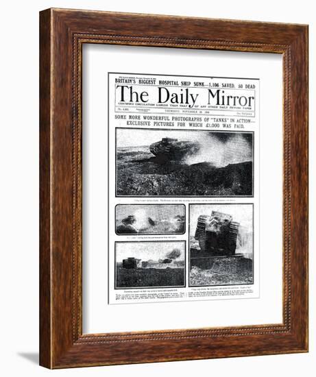 Some More Wonderful Photographs of Tanks in Action, 1000 Pounds was Paid for Exclusive Pictures-null-Framed Photographic Print