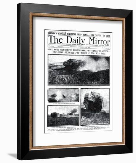 Some More Wonderful Photographs of Tanks in Action, 1000 Pounds was Paid for Exclusive Pictures-null-Framed Photographic Print