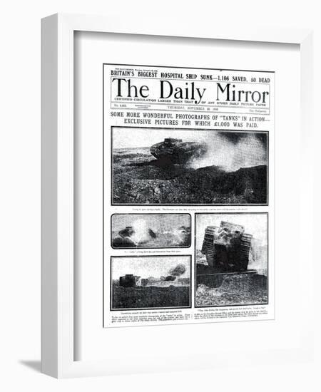 Some More Wonderful Photographs of Tanks in Action, 1000 Pounds was Paid for Exclusive Pictures-null-Framed Photographic Print