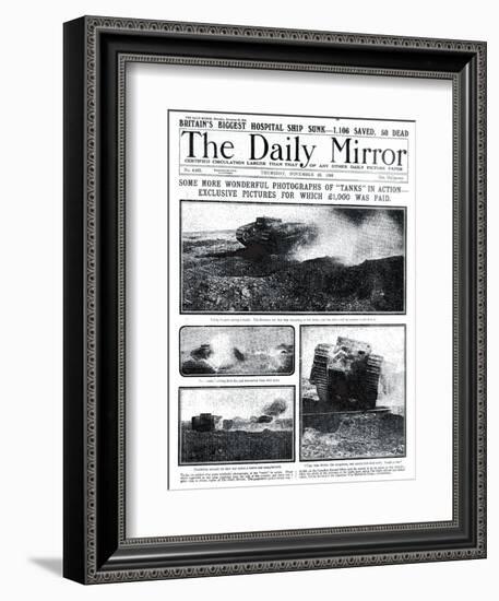 Some More Wonderful Photographs of Tanks in Action, 1000 Pounds was Paid for Exclusive Pictures-null-Framed Photographic Print