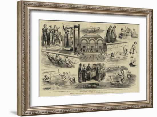 Some Notes at a Ladies' Swimming Competition-Godefroy Durand-Framed Giclee Print