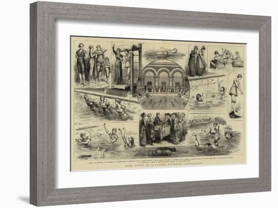 Some Notes at a Ladies' Swimming Competition-Godefroy Durand-Framed Giclee Print