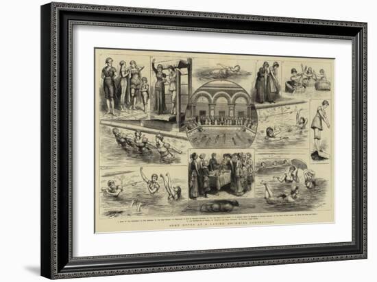 Some Notes at a Ladies' Swimming Competition-Godefroy Durand-Framed Giclee Print