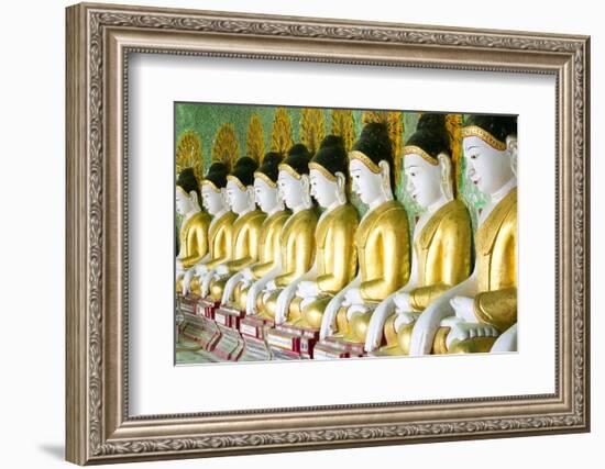 Some of the 45 Buddha Images Found at a Crescent-Shaped Colonnade at Umin Thounzeh on Sagaing Hill-Lee Frost-Framed Photographic Print