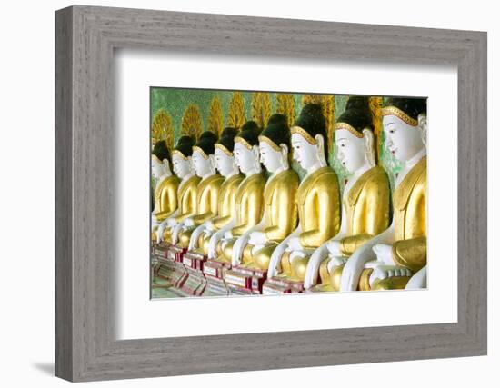 Some of the 45 Buddha Images Found at a Crescent-Shaped Colonnade at Umin Thounzeh on Sagaing Hill-Lee Frost-Framed Photographic Print