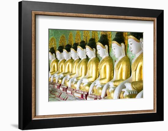 Some of the 45 Buddha Images Found at a Crescent-Shaped Colonnade at Umin Thounzeh on Sagaing Hill-Lee Frost-Framed Photographic Print