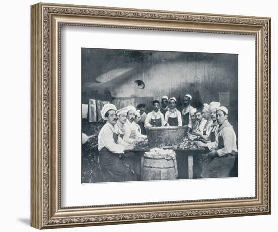 Some of the cooks preparing the soup at the Messagerie Van Gand, c1914-Unknown-Framed Photographic Print