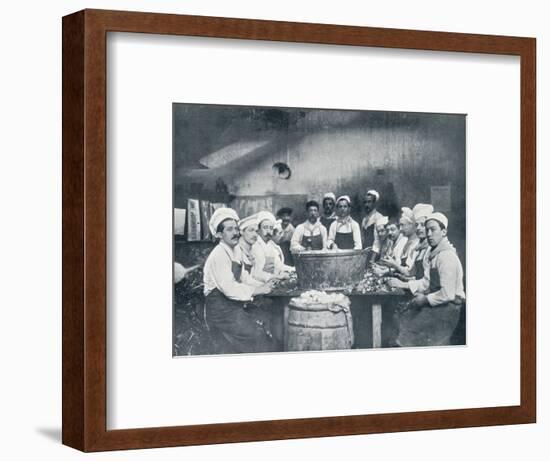 Some of the cooks preparing the soup at the Messagerie Van Gand, c1914-Unknown-Framed Photographic Print