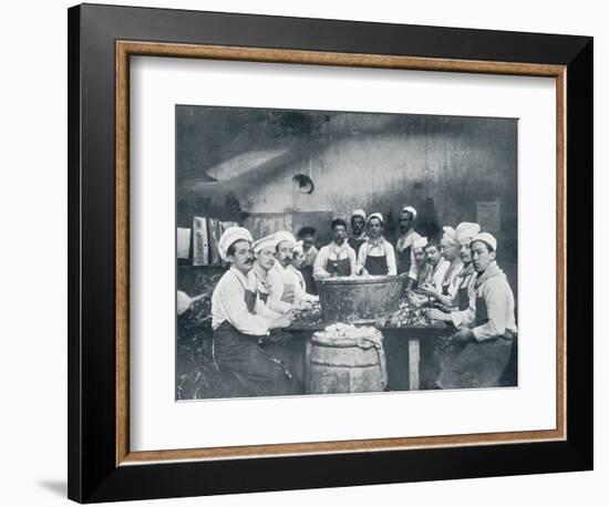 Some of the cooks preparing the soup at the Messagerie Van Gand, c1914-Unknown-Framed Photographic Print