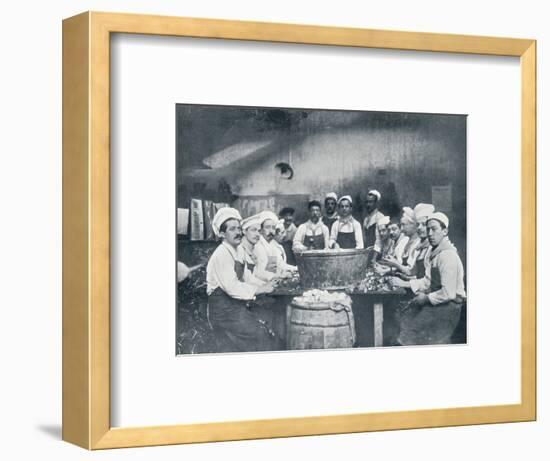 Some of the cooks preparing the soup at the Messagerie Van Gand, c1914-Unknown-Framed Photographic Print
