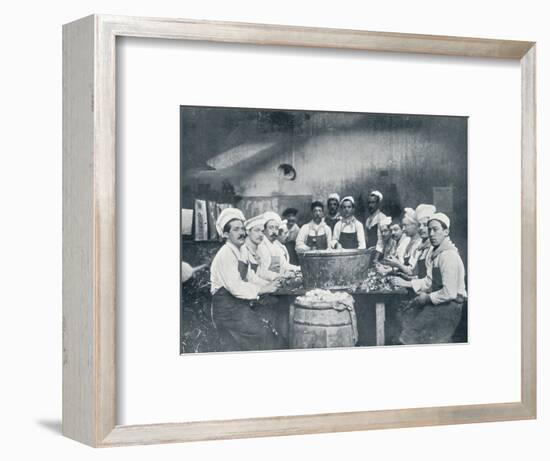 Some of the cooks preparing the soup at the Messagerie Van Gand, c1914-Unknown-Framed Photographic Print