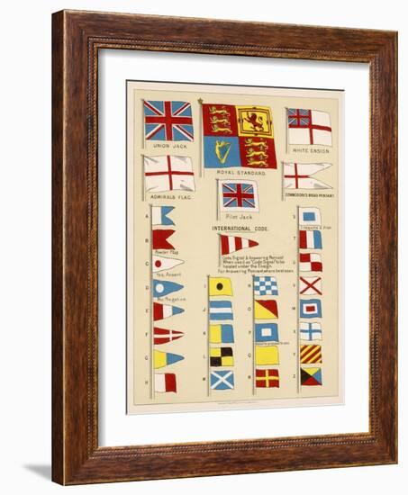 Some of the Signal Flags of Royal Navy Including the Royal Standard White Ensign Union Jack-null-Framed Photographic Print