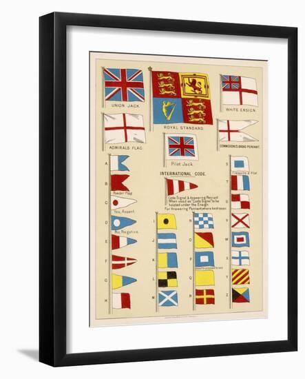 Some of the Signal Flags of Royal Navy Including the Royal Standard White Ensign Union Jack-null-Framed Photographic Print