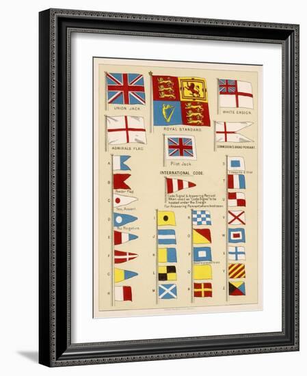 Some of the Signal Flags of Royal Navy Including the Royal Standard White Ensign Union Jack-null-Framed Photographic Print
