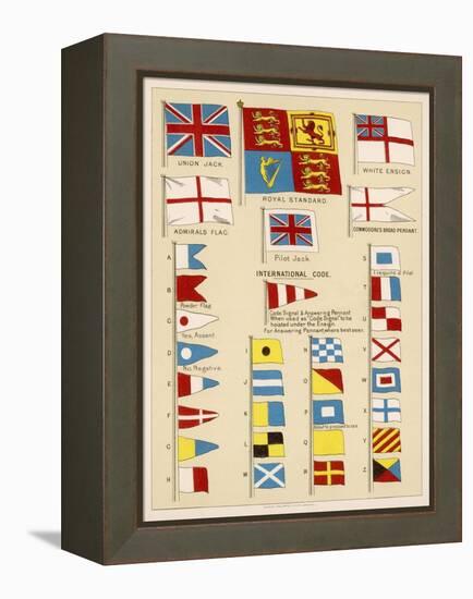 Some of the Signal Flags of Royal Navy Including the Royal Standard White Ensign Union Jack-null-Framed Premier Image Canvas