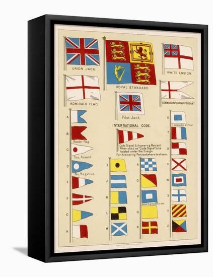 Some of the Signal Flags of Royal Navy Including the Royal Standard White Ensign Union Jack-null-Framed Premier Image Canvas