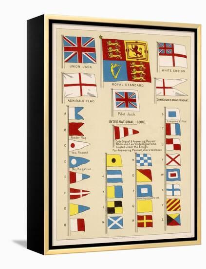 Some of the Signal Flags of Royal Navy Including the Royal Standard White Ensign Union Jack-null-Framed Premier Image Canvas