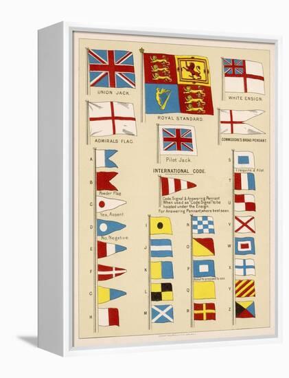 Some of the Signal Flags of Royal Navy Including the Royal Standard White Ensign Union Jack-null-Framed Premier Image Canvas