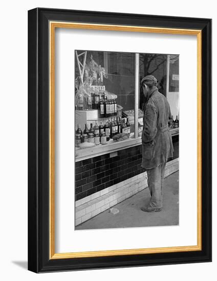 Some people can merely admire the goods which have reappeared in Belgrade shops. Belgrade,1952.-Erich Lessing-Framed Photographic Print