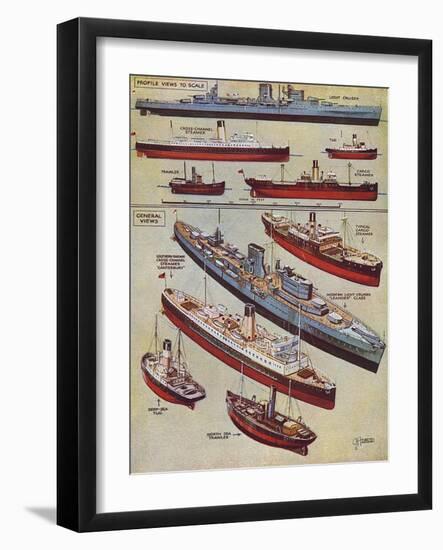 Some Types of Model Ships-GH Davis-Framed Art Print