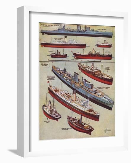 Some Types of Model Ships-GH Davis-Framed Art Print