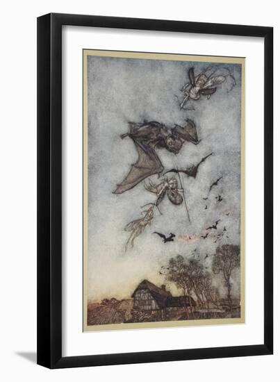 Some War with Rere-Mice for their Leathern Wings-Arthur Rackham-Framed Giclee Print