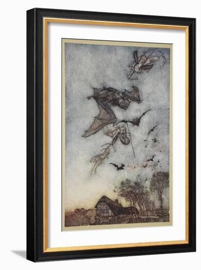 Some War with Rere-Mice for their Leathern Wings-Arthur Rackham-Framed Giclee Print