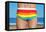 Someone Wearing a Rainbow Swimsuit on the Beach-nito-Framed Premier Image Canvas