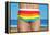 Someone Wearing a Rainbow Swimsuit on the Beach-nito-Framed Premier Image Canvas