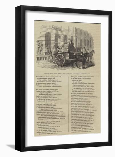 Somerset House Stamp Office, the Illustrated London News Paper Unloading-null-Framed Giclee Print