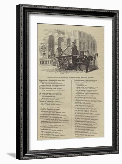 Somerset House Stamp Office, the Illustrated London News Paper Unloading-null-Framed Giclee Print