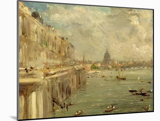 Somerset House Terrace from Waterloo Bridge, C.1819 (Oil on Panel)-John Constable-Mounted Giclee Print