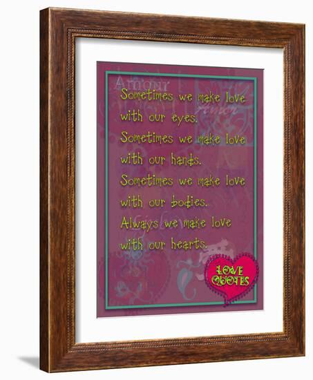 Sometimes We Make Love with Our Eyes-Cathy Cute-Framed Giclee Print