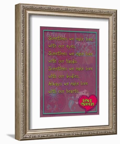 Sometimes We Make Love with Our Eyes-Cathy Cute-Framed Giclee Print