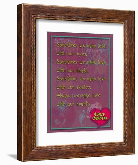 Sometimes We Make Love with Our Eyes-Cathy Cute-Framed Giclee Print