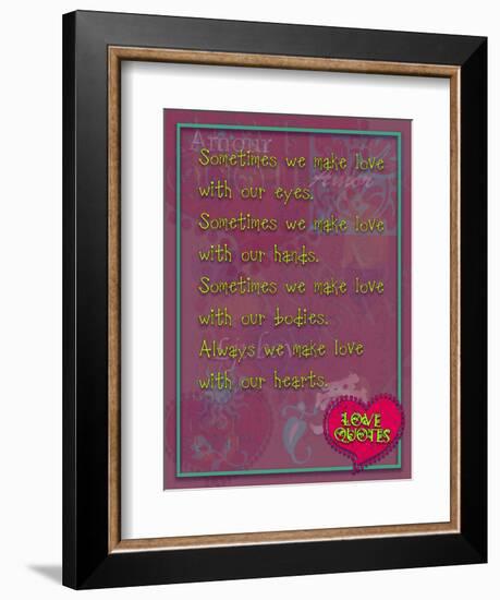 Sometimes We Make Love with Our Eyes-Cathy Cute-Framed Giclee Print