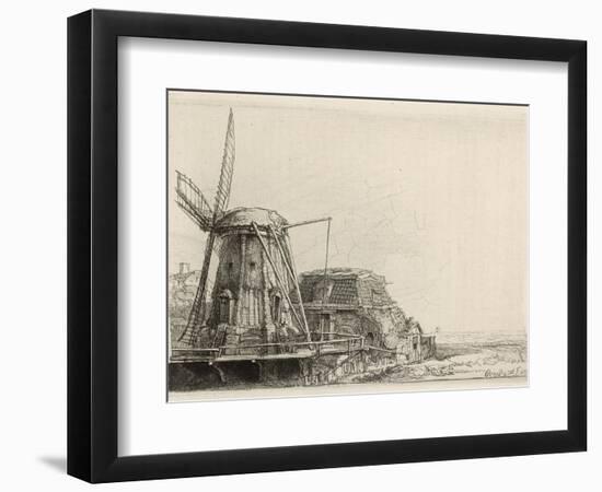 Somewhat Dilapidated Dutch Windmill-Rembrandt van Rijn-Framed Photographic Print