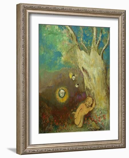 Sommeil de Caliban-Caliban's sleep (Shakespeare, The Storm), 1895-1900. Wood,48,3 x 38,5 cm-Odilon Redon-Framed Giclee Print