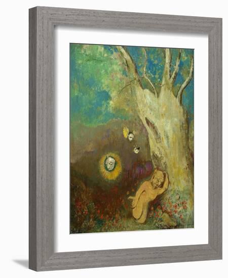 Sommeil de Caliban-Caliban's sleep (Shakespeare, The Storm), 1895-1900. Wood,48,3 x 38,5 cm-Odilon Redon-Framed Giclee Print