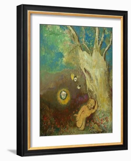 Sommeil de Caliban-Caliban's sleep (Shakespeare, The Storm), 1895-1900. Wood,48,3 x 38,5 cm-Odilon Redon-Framed Giclee Print