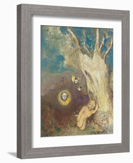 Sommeil de Caliban (Shakespeare, la Tempête, acte II, scène II)-Odilon Redon-Framed Giclee Print