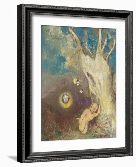 Sommeil de Caliban (Shakespeare, la Tempête, acte II, scène II)-Odilon Redon-Framed Giclee Print