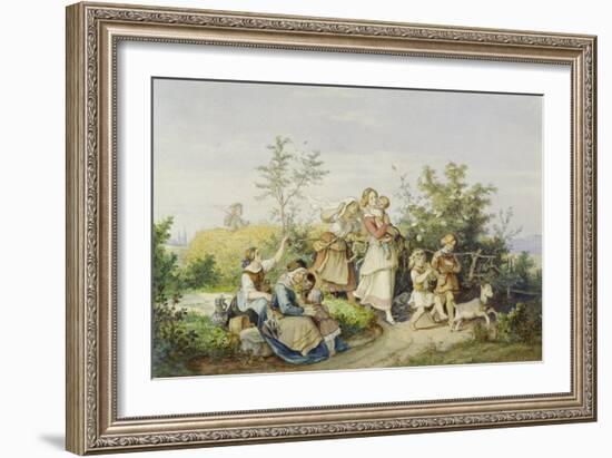 Sommerlust. 1844-Ludwig Richter-Framed Giclee Print