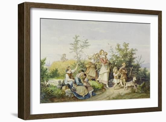 Sommerlust. 1844-Ludwig Richter-Framed Giclee Print