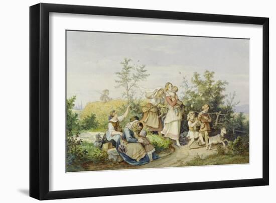 Sommerlust. 1844-Ludwig Richter-Framed Giclee Print