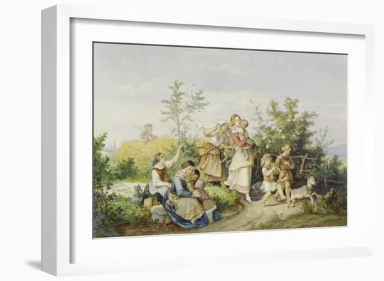 Sommerlust. 1844-Ludwig Richter-Framed Giclee Print