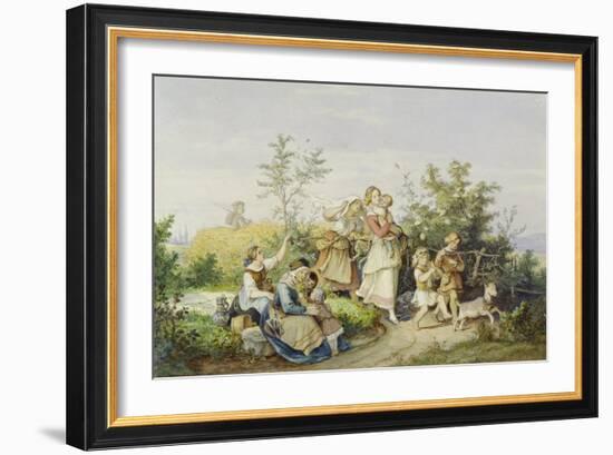 Sommerlust. 1844-Ludwig Richter-Framed Giclee Print