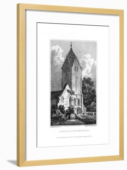 Sompting Church, Sussex, 1829-J Shury-Framed Giclee Print